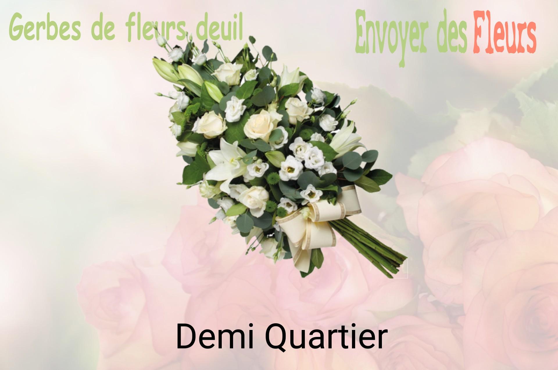 Gerbe de fleurs de deuil livrée à Demi-Quartier